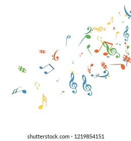 Musical Signs. Modern Background with Notes. Vector Element for Musical Poster, Banner, Advertising, Card. Minimalistic Simple Background.
