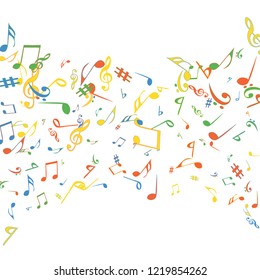 Musical Signs. Modern Background with Notes. Vector Element for Musical Poster, Banner, Advertising, Card. Minimalistic Simple Background.

