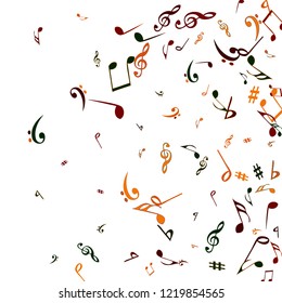 Musical Signs. Modern Background with Notes. Vector Element for Musical Poster, Banner, Advertising, Card. Minimalistic Simple Background.
