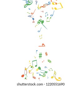 Musical Signs. Modern Background with Notes. Vector Element for Musical Poster, Banner, Advertising, Card. Minimalistic Simple Background.
