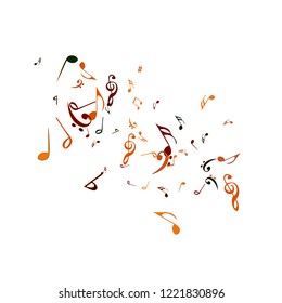 Musical Signs. Modern Background with Notes. Vector Element for Musical Poster, Banner, Advertising, Card. Minimalistic Simple Background.
