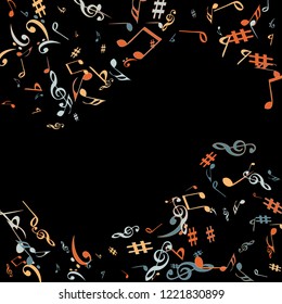 Musical Signs. Modern Background with Notes. Vector Element for Musical Poster, Banner, Advertising, Card. Minimalistic Simple Background.
