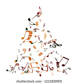 Musical Signs. Modern Background with Notes. Vector Element for Musical Poster, Banner, Advertising, Card. Minimalistic Simple Background.
