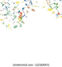 Musical Signs. Modern Background with Notes. Vector Element for Musical Poster, Banner, Advertising, Card. Minimalistic Simple Background.
