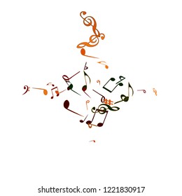Musical Signs. Modern Background with Notes. Vector Element for Musical Poster, Banner, Advertising, Card. Minimalistic Simple Background.
