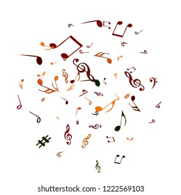 Musical Signs. Modern Background with Notes. Vector Element for Musical Poster, Banner, Advertising, Card. Minimalistic Simple Background.

