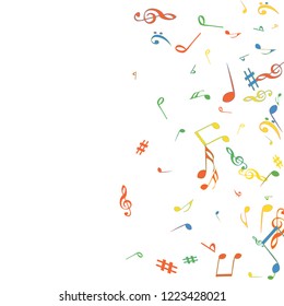 Musical Signs. Modern Background with Notes. Vector Element for Musical Poster, Banner, Advertising, Card. Minimalistic Simple Background.

