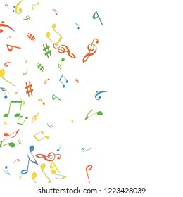 Musical Signs. Modern Background with Notes. Vector Element for Musical Poster, Banner, Advertising, Card. Minimalistic Simple Background.
