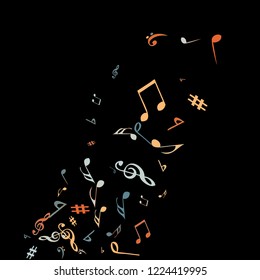 Musical Signs. Modern Background with Notes. Vector Element for Musical Poster, Banner, Advertising, Card. Minimalistic Simple Background.
