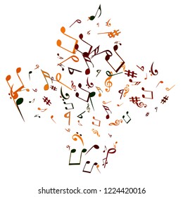 Musical Signs. Modern Background with Notes. Vector Element for Musical Poster, Banner, Advertising, Card. Minimalistic Simple Background.
