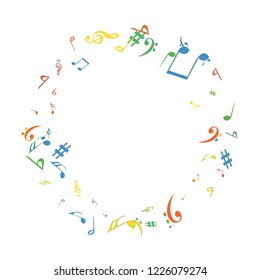 Musical Signs. Modern Background with Notes. Vector Element for Musical Poster, Banner, Advertising, Card. Minimalistic Simple Background.
