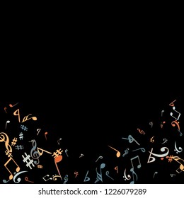 Musical Signs. Modern Background with Notes. Vector Element for Musical Poster, Banner, Advertising, Card. Minimalistic Simple Background.
