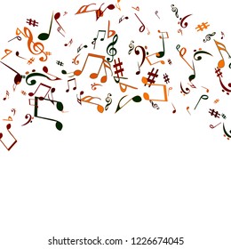 Musical Signs. Modern Background with Notes. Vector Element for Musical Poster, Banner, Advertising, Card. Minimalistic Simple Background.
