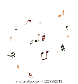 Musical Signs. Modern Background with Notes. Vector Element for Musical Poster, Banner, Advertising, Card. Minimalistic Simple Background.
