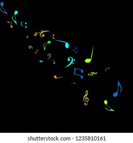 Musical Signs. Modern Background with Notes. Vector Element for Musical Poster, Banner, Advertising, Card. Minimalistic Simple Background.