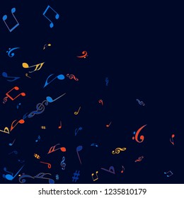 Musical Signs. Modern Background with Notes. Vector Element for Musical Poster, Banner, Advertising, Card. Minimalistic Simple Background.