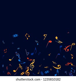 Musical Signs. Modern Background with Notes. Vector Element for Musical Poster, Banner, Advertising, Card. Minimalistic Simple Background.