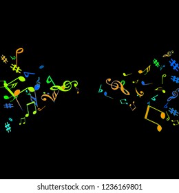 Musical Signs. Modern Background with Notes. Vector Element for Musical Poster, Banner, Advertising, Card. Minimalistic Simple Background.