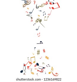 Musical Signs. Modern Background with Notes. Vector Element for Musical Poster, Banner, Advertising, Card. Minimalistic Simple Background.