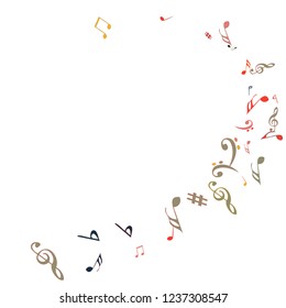 Musical Signs. Modern Background with Notes. Vector Element for Musical Poster, Banner, Advertising, Card. Minimalistic Simple Background.