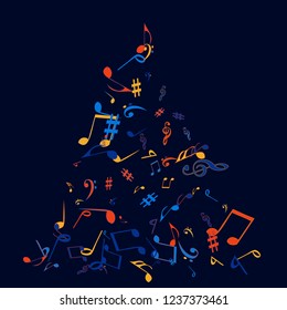Musical Signs. Modern Background with Notes. Vector Element for Musical Poster, Banner, Advertising, Card. Minimalistic Simple Background.