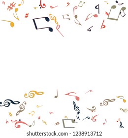 Musical Signs. Modern Background with Notes. Vector Element for Musical Poster, Banner, Advertising, Card. Minimalistic Simple Background.