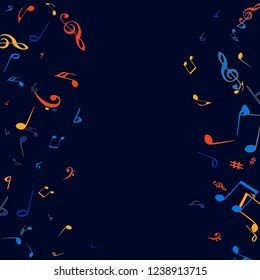 Musical Signs. Modern Background with Notes. Vector Element for Musical Poster, Banner, Advertising, Card. Minimalistic Simple Background.
