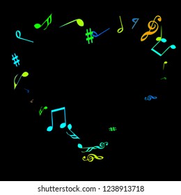 Musical Signs. Modern Background with Notes. Vector Element for Musical Poster, Banner, Advertising, Card. Minimalistic Simple Background.