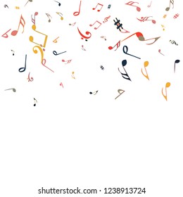 Musical Signs. Modern Background with Notes. Vector Element for Musical Poster, Banner, Advertising, Card. Minimalistic Simple Background.