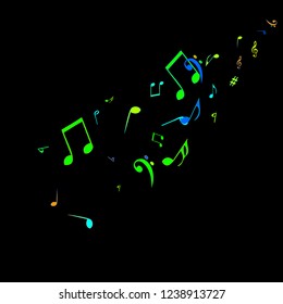 Musical Signs. Modern Background with Notes. Vector Element for Musical Poster, Banner, Advertising, Card. Minimalistic Simple Background.