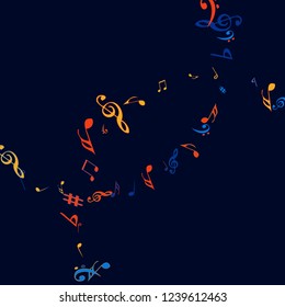 Musical Signs. Modern Background with Notes. Vector Element for Musical Poster, Banner, Advertising, Card. Minimalistic Simple Background.