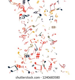 Musical Signs. Modern Background with Notes. Vector Element for Musical Poster, Banner, Advertising, Card. Minimalistic Simple Background.
