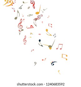 Musical Signs. Modern Background with Notes. Vector Element for Musical Poster, Banner, Advertising, Card. Minimalistic Simple Background.
