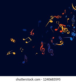Musical Signs. Modern Background with Notes. Vector Element for Musical Poster, Banner, Advertising, Card. Minimalistic Simple Background.

