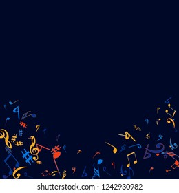 Musical Signs. Modern Background with Notes. Vector Element for Musical Poster, Banner, Advertising, Card. Minimalistic Simple Background.
