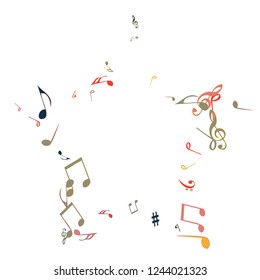 Musical Signs. Modern Background with Notes. Vector Element for Musical Poster, Banner, Advertising, Card. Minimalistic Simple Background.
