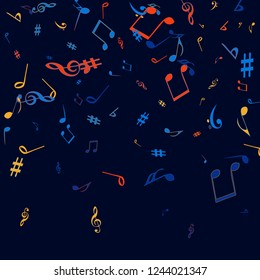 Musical Signs. Modern Background with Notes. Vector Element for Musical Poster, Banner, Advertising, Card. Minimalistic Simple Background.
