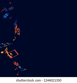 Musical Signs. Modern Background with Notes. Vector Element for Musical Poster, Banner, Advertising, Card. Minimalistic Simple Background.
