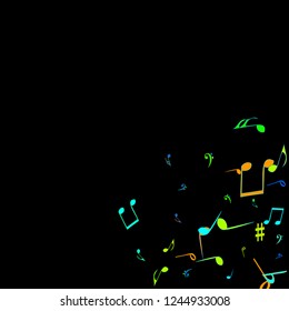 Musical Signs. Modern Background with Notes. Vector Element for Musical Poster, Banner, Advertising, Card. Minimalistic Simple Background.

