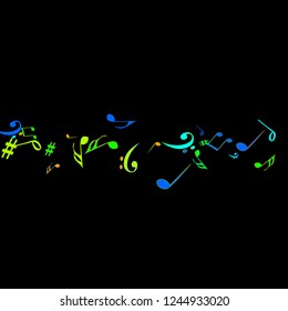 Musical Signs. Modern Background with Notes. Vector Element for Musical Poster, Banner, Advertising, Card. Minimalistic Simple Background.
