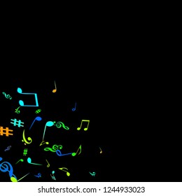 Musical Signs. Modern Background with Notes. Vector Element for Musical Poster, Banner, Advertising, Card. Minimalistic Simple Background.
