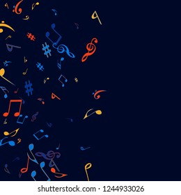Musical Signs. Modern Background with Notes. Vector Element for Musical Poster, Banner, Advertising, Card. Minimalistic Simple Background.
