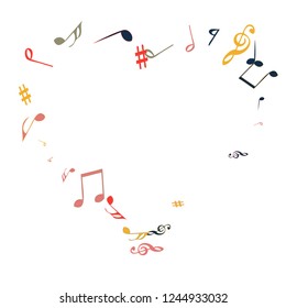 Musical Signs. Modern Background with Notes. Vector Element for Musical Poster, Banner, Advertising, Card. Minimalistic Simple Background.
