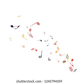 Musical Signs. Modern Background with Notes. Vector Element for Musical Poster, Banner, Advertising, Card. Minimalistic Simple Background.
