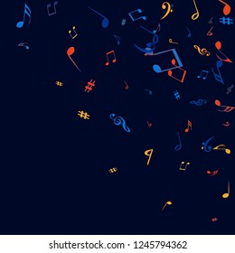 Musical Signs. Modern Background with Notes. Vector Element for Musical Poster, Banner, Advertising, Card. Minimalistic Simple Background.
