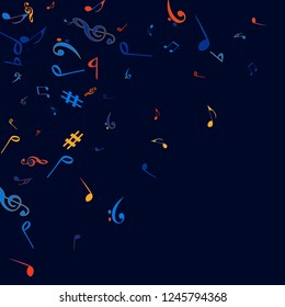 Musical Signs. Modern Background with Notes. Vector Element for Musical Poster, Banner, Advertising, Card. Minimalistic Simple Background.
