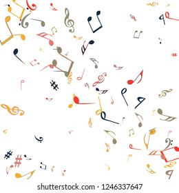 Musical Signs. Modern Background with Notes. Vector Element for Musical Poster, Banner, Advertising, Card. Minimalistic Simple Background.