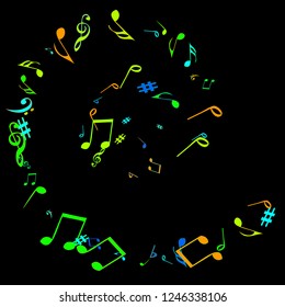 Musical Signs. Modern Background with Notes. Vector Element for Musical Poster, Banner, Advertising, Card. Minimalistic Simple Background.