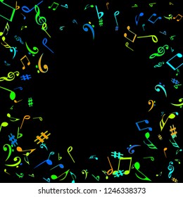 Musical Signs. Modern Background with Notes. Vector Element for Musical Poster, Banner, Advertising, Card. Minimalistic Simple Background.