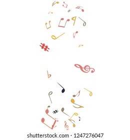 Musical Signs. Modern Background with Notes. Vector Element for Musical Poster, Banner, Advertising, Card. Minimalistic Simple Background.